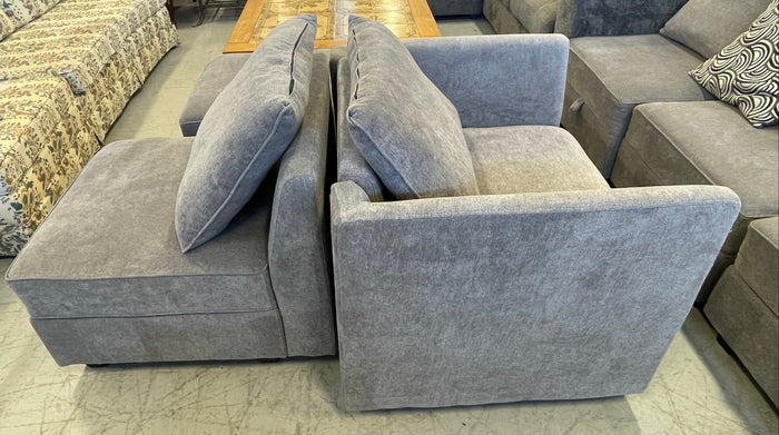 Modular 7-piece Sofa Set with Underseat Storage - Medium Gray