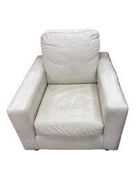 Off White Leather Armchair