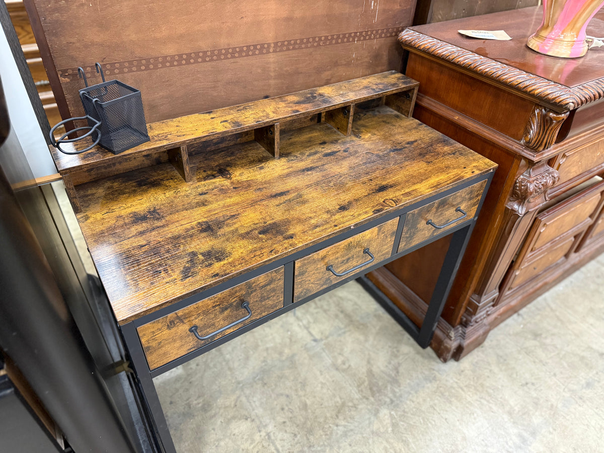 Industrial-Style Metal and Wood Desk