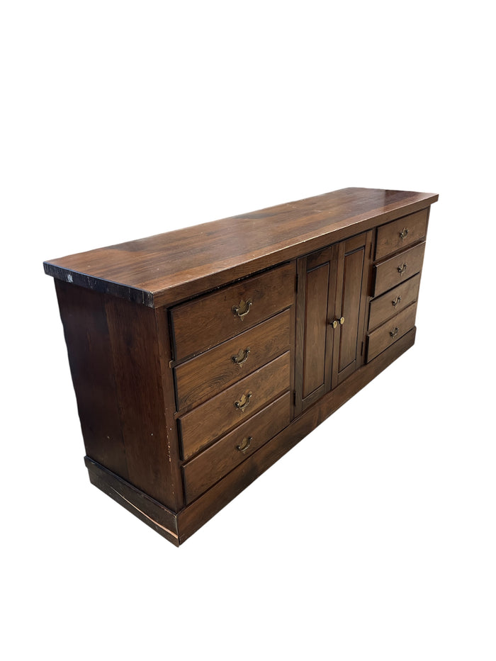 Rustic Solid Wood Sideboard with Drawers & Shelving