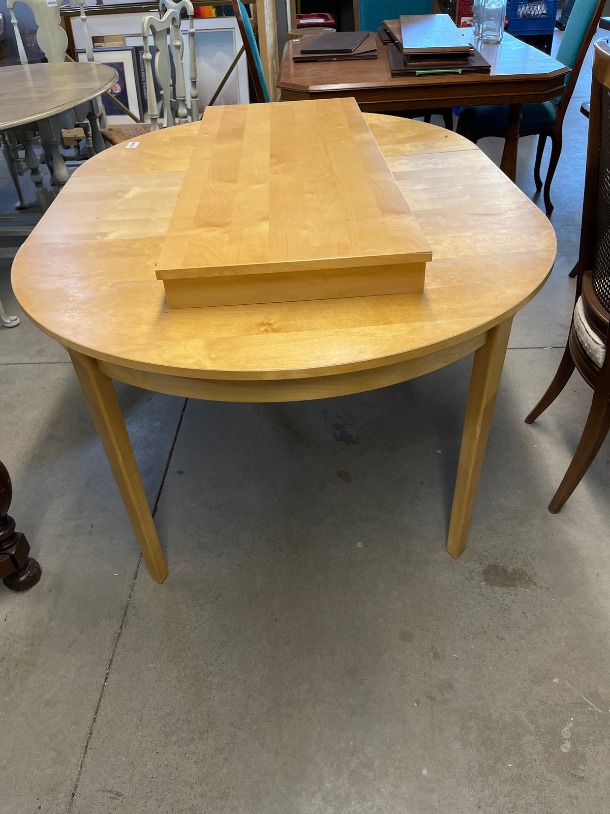 46"W Blonde Round Dining Table