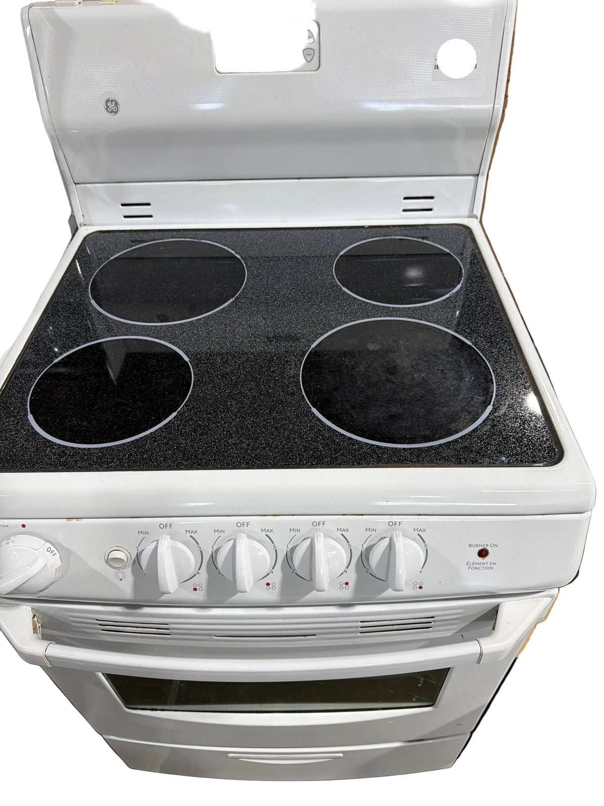24 inch Condo-size GE Ceran Top Electric White Range