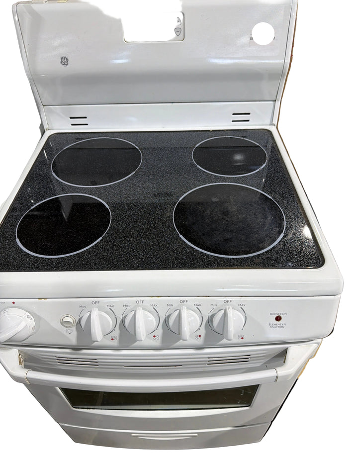 24 inch Condo-size GE Ceran Top Electric White Range