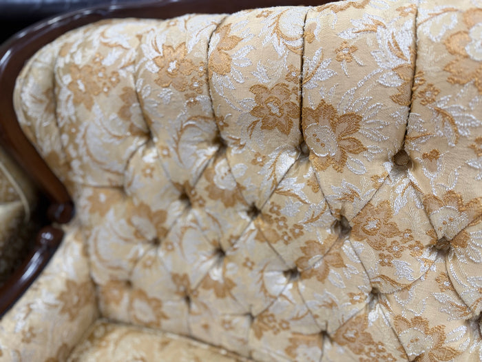 Vintage-Style Floral Upholstered 3-Seater Sofa