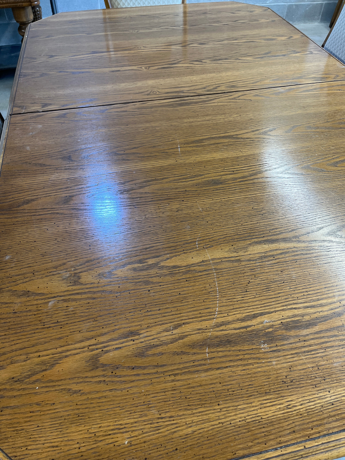 70"W Dining Table with 6 Chairs & Leaf