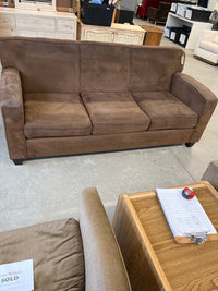 79"W 3-Seat Brown Microfiber Sofa