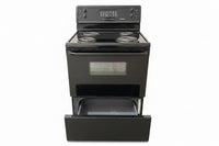 Frigidaire Freestanding Electric Range Features a 4-Burner Coil Cooktop, Electronic Oven controls, and a self-cleaning function.