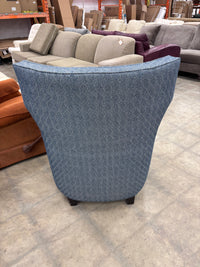 Blue Patterned Accent Chair