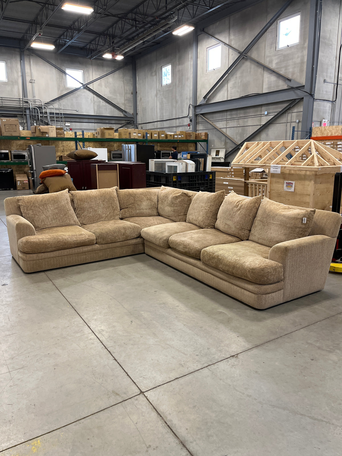 12’ x 9.5’ Sectional Sofa in Caramel