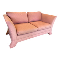 Pink Diamond-Quilted Traditional Loveseat