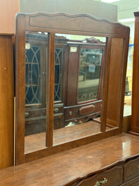 Dark Reddish Brown Dresser w/ Mirror