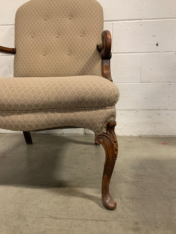 Beige Upholstered Accent Chair