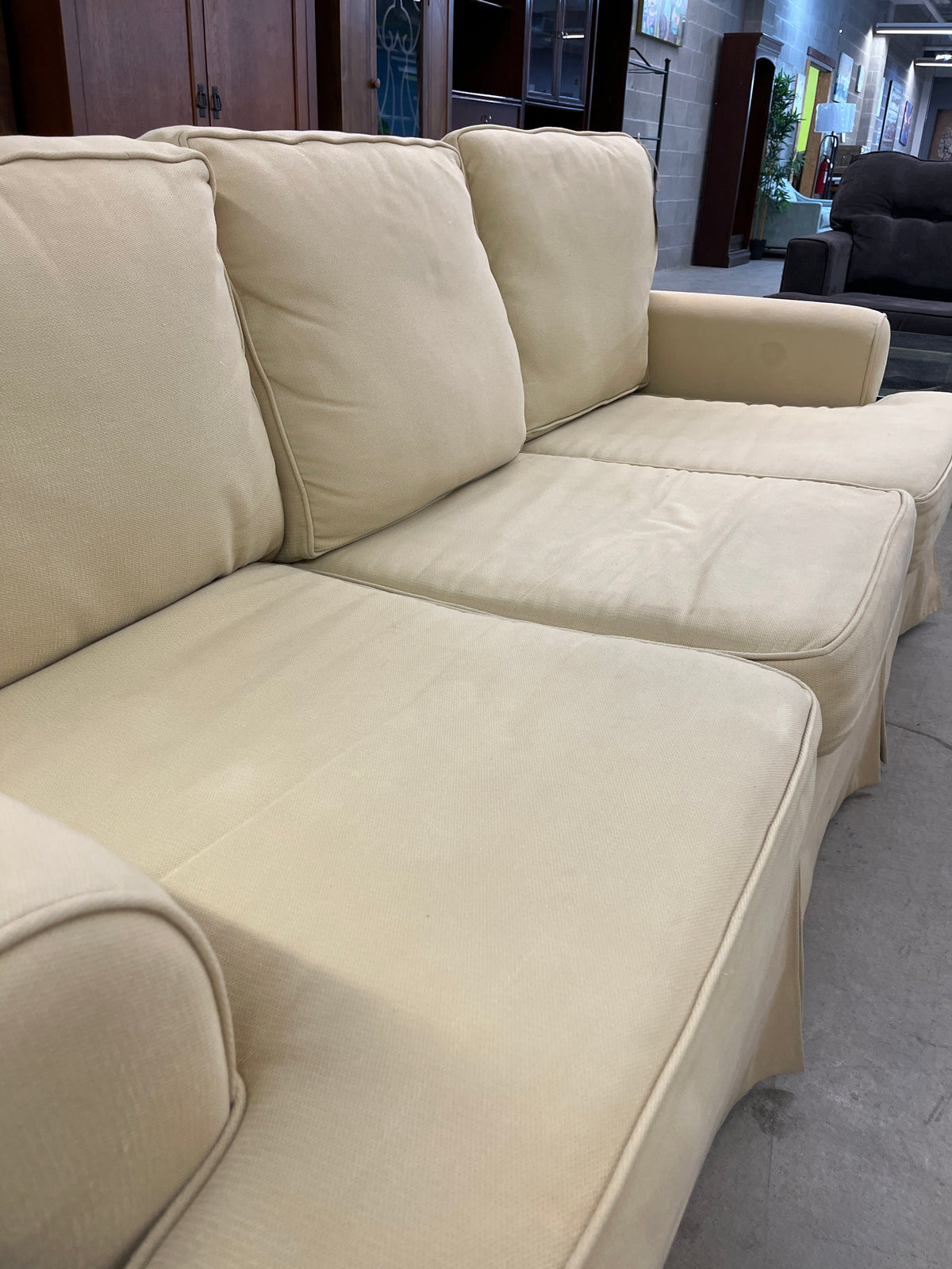 84" W Cream Sofa