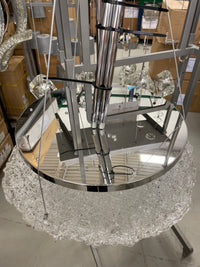 Drizzled Glass and Chrome LED Chandelier