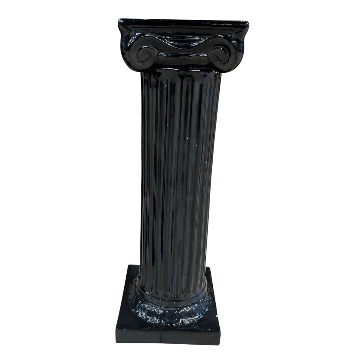 Black Neoclassical Fluted Column Pedestal