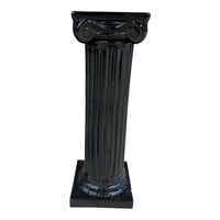 Black Neoclassical Fluted Column Pedestal