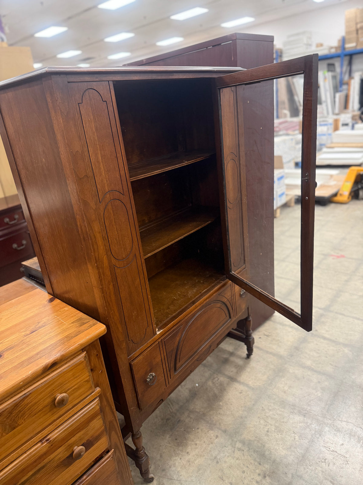 Antique Hutch Cabinet with Castors