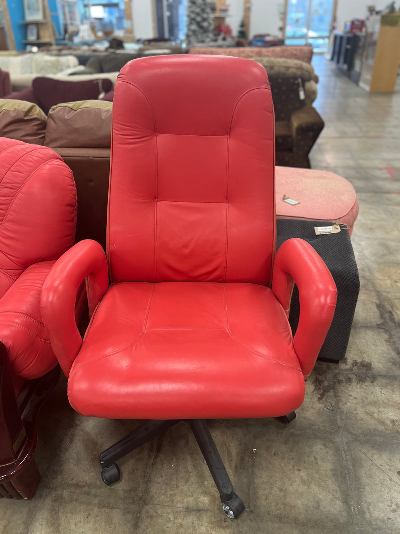 Bright Red Upholstered Chair