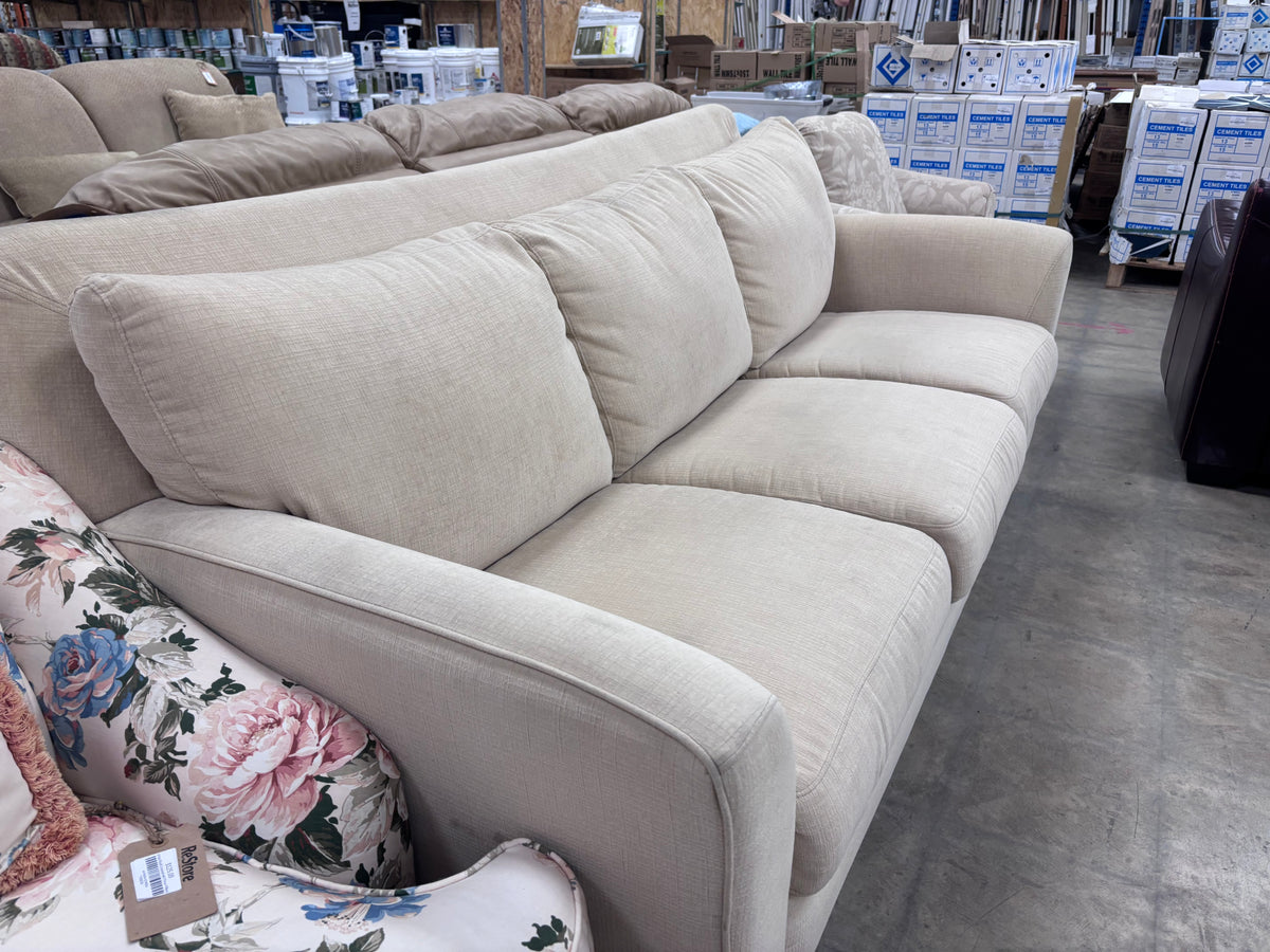 Contemporary Cream Chenille Sofa