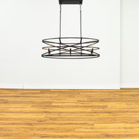 6 Light Pendant Light with Black Finish - 16" L x 34" W x 23.5" H