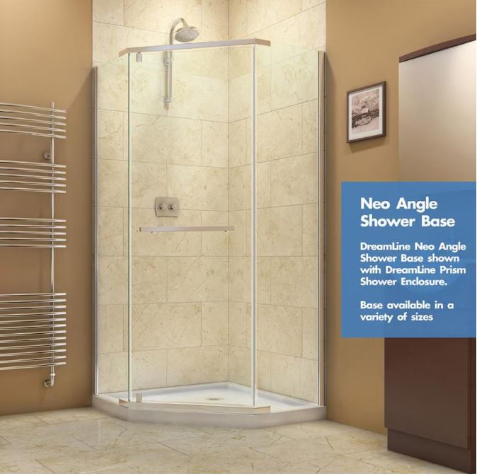 DreamLine SlimLine Acrylic Corner Shower Base Pan (White)