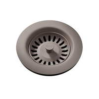 Elkay Polymer Drain Fitting with Removable Basket Strainer and Rubber Stopper Silvermist