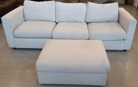Ikea Grey Three Seater Sofa with Ottoman