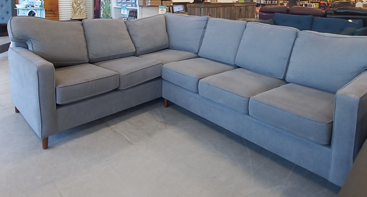 2-Piece Fabric Grey Sectional