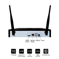 10-Channel 1080P 1TB NVR Security Camera System with 4 AC Wireless Bullet Spotlight Cameras