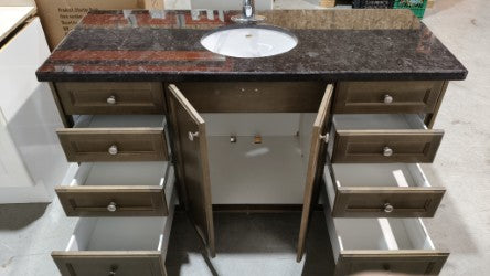 58" Bathroom Vanity with Granite Top