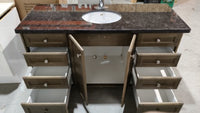 58" Bathroom Vanity with Granite Top