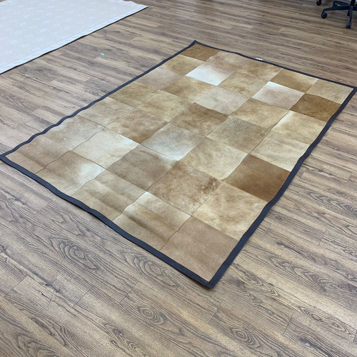 6x8-ft Cow Hide Area Rug - Brown Patches