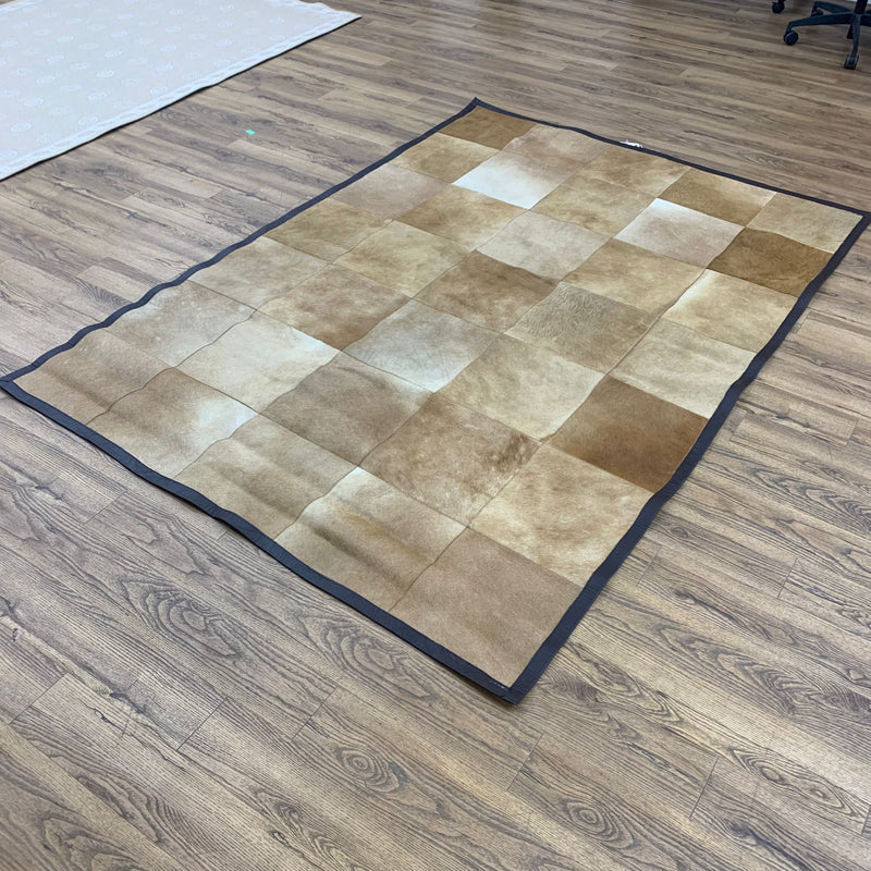 6x8-ft Cow Hide Area Rug - Brown Patches