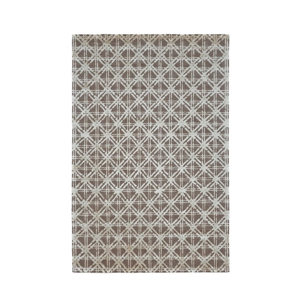 5x8-ft Bamboo Lattice Rug - 7054F Silver & Gray