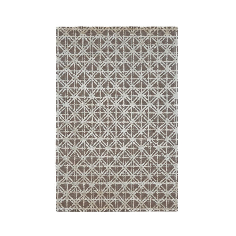 5x8-ft Bamboo Lattice Rug - 7054F Silver & Gray