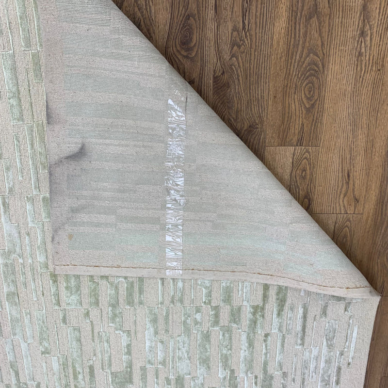 6x9-ft Wool Area Rug - Nomad Green & White Accent