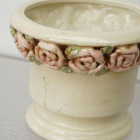 7.5-inch W Floral Ceramic Planter in White