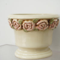 7.5-inch W Floral Ceramic Planter in White