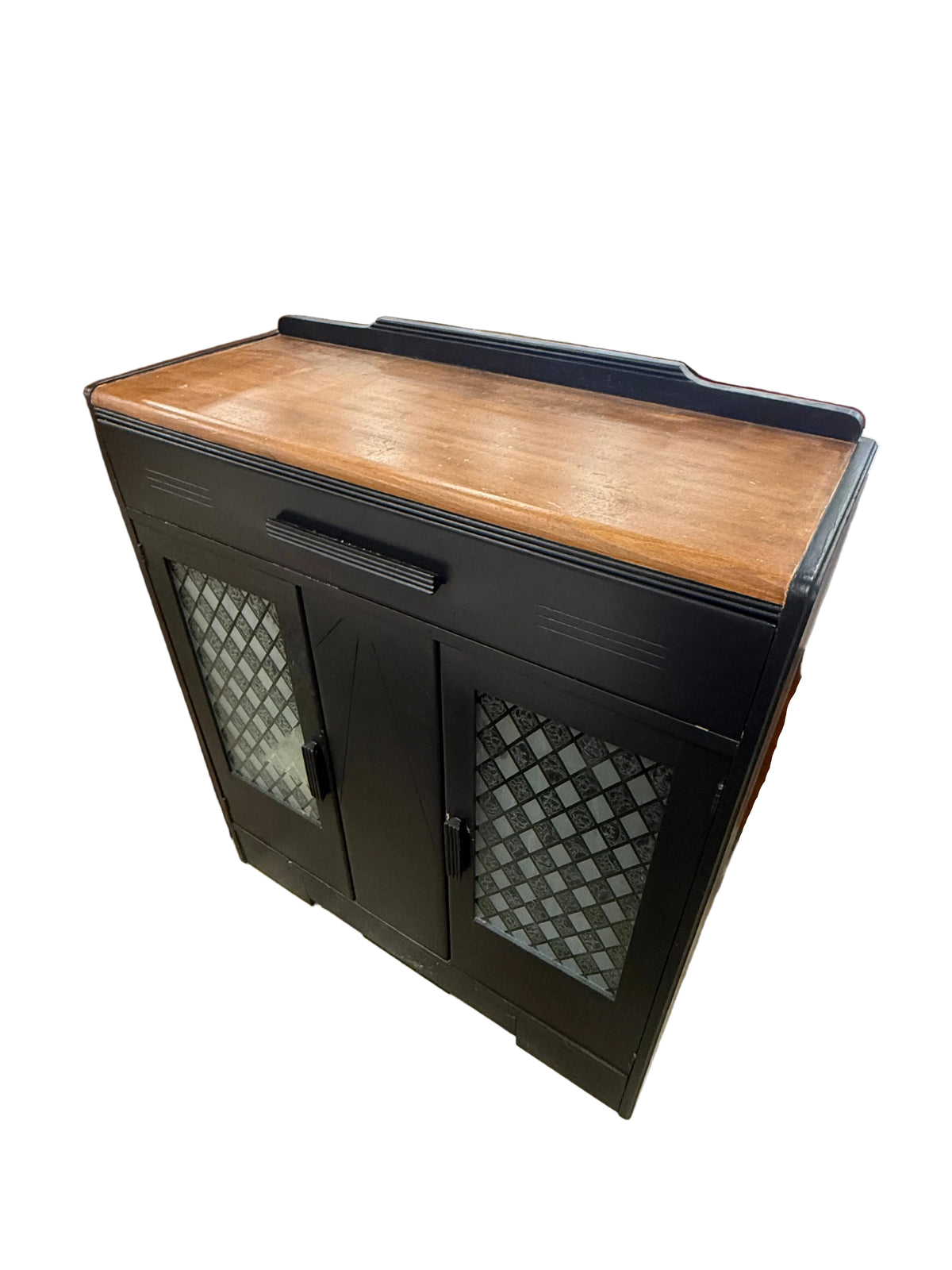 Black Wooden Sideboard with Wood Top