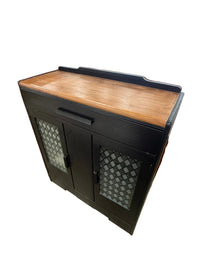 Black Wooden Sideboard with Wood Top