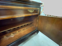 Bar Sideboard with Wood Inlay and Brass Hardware