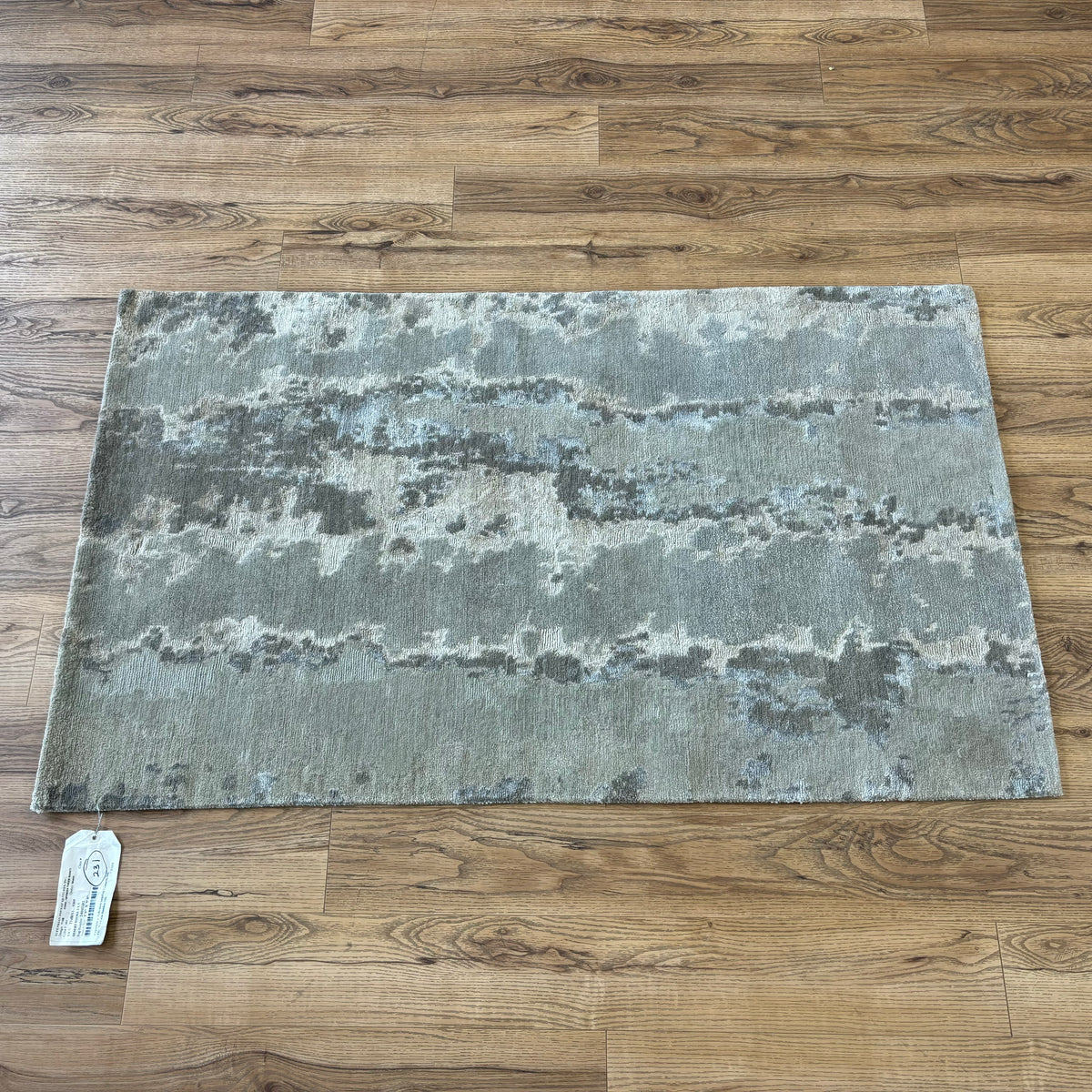3x5-ft Desert Smoke Area Rug, Wool and Bamboo Silk, 2-0105302
