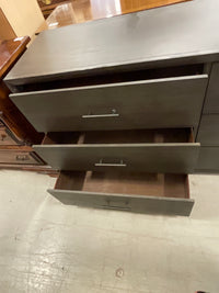 Black Stain 6-Drawer Dresser 64 in W x 18 in D x 32.75 in H