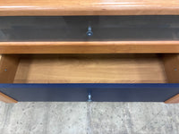 Wooden Dresser with Blue Drawers