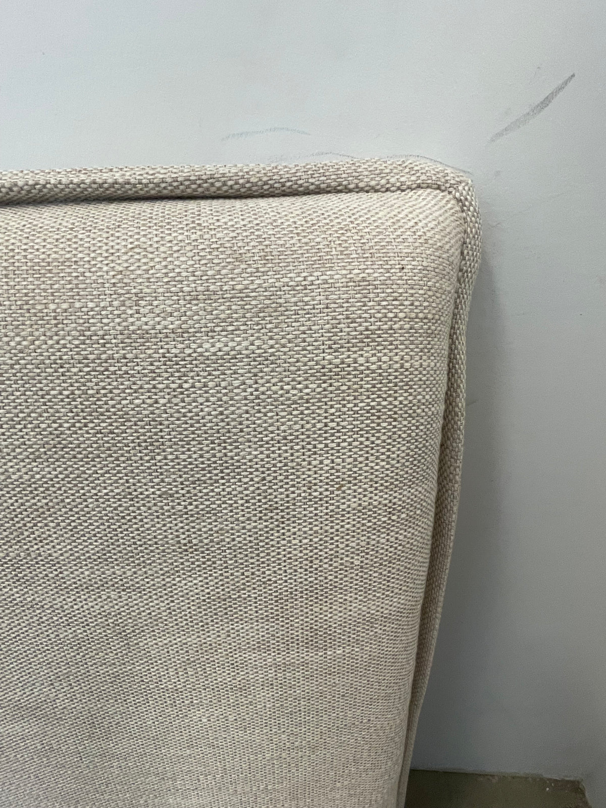 King Headboard in Beige Woven Fabric