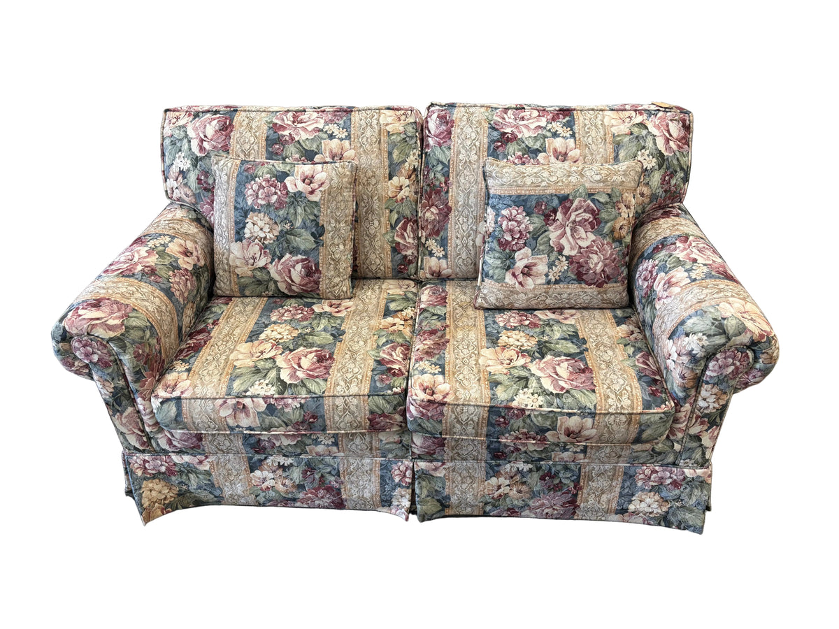 Traditional Rose Patterned Loveseat