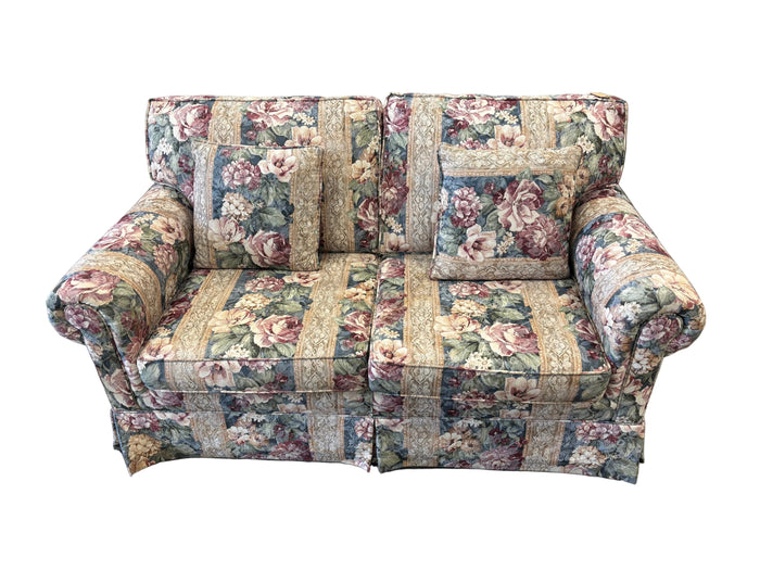 Traditional Rose Patterned Loveseat
