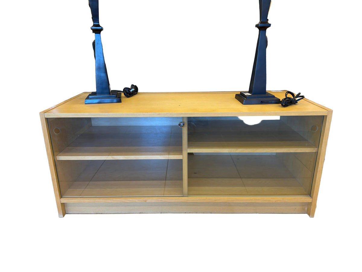 Momod Light Wood Media Console W/Glass Door #MM6