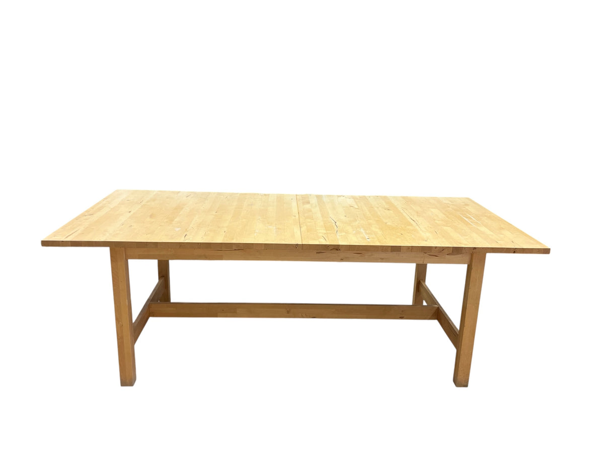 Light Tone Wood Dining Set with 4 Chairs & Bench