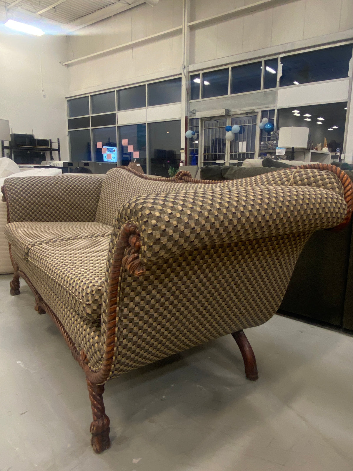 Antique 3-Seat sofa fully Restored Springs, Cushions Arm and Back Repadded, Recovered